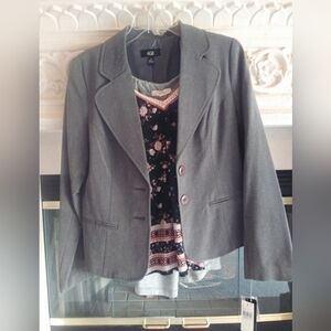 AGB New Gray Blazer -Pair with a pretty pink shirt or blouse.